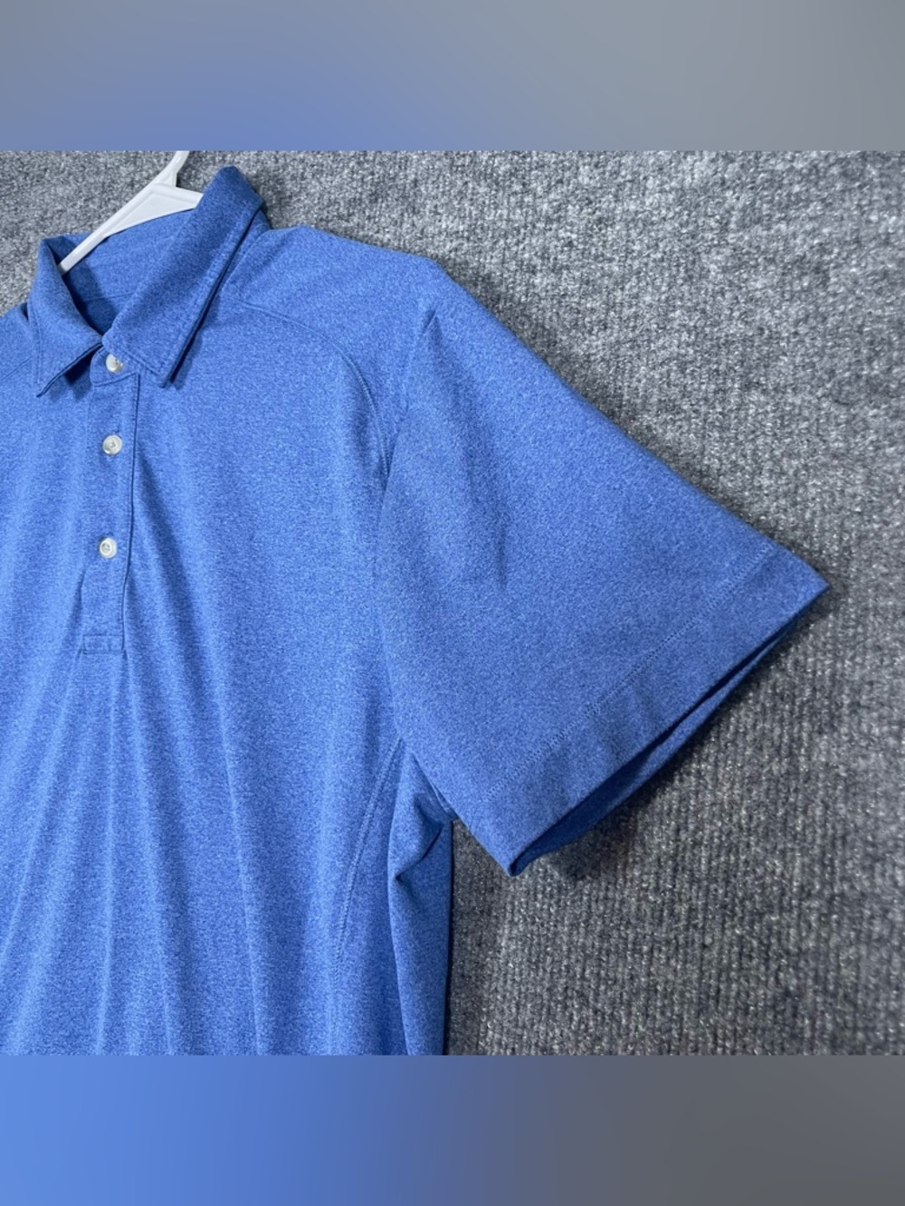 Untuckit Mens Medium Blue Short Sleeve Stretch Polo Preppy Casual Shirt - Picture 4 of 9